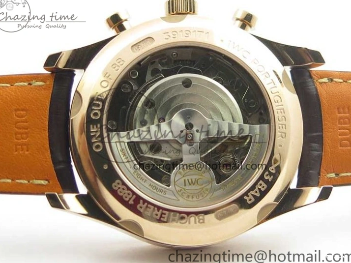 MIROTIME 0108 Portugieser Chrono  42 IW390406 RG ZF 1:1 Best Edition Blue Dial on Brown Leather Strap A Durable 7129